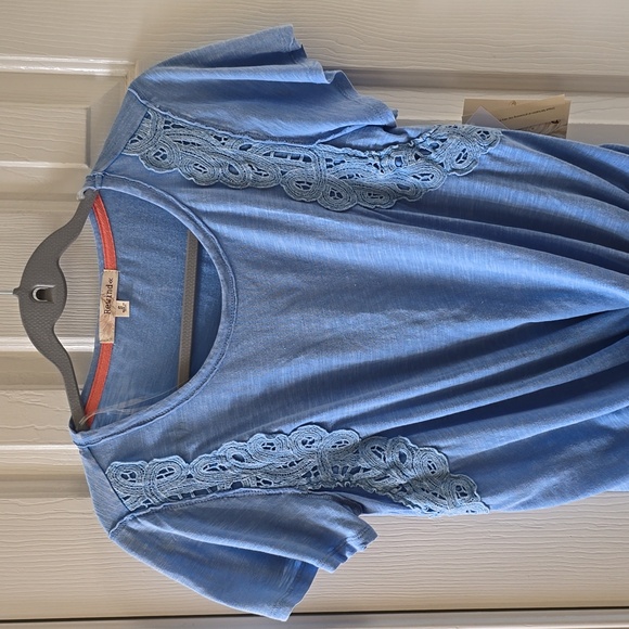 REWIND BRAND WOMENS BLUE SHORT SLEEVE SUMMER TOP SIZE SMALL - Picture 2 of 14